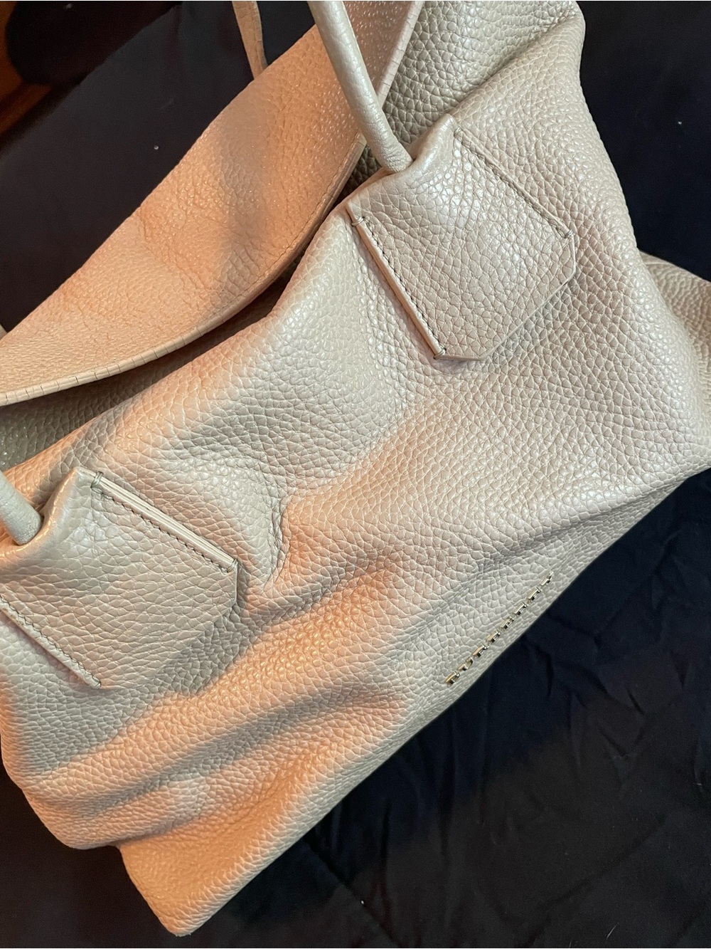 Beige leather Burberry purse